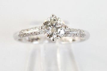 Verlovingsring - 14 karaat Witgoud - 0.68ct. tw. Diamant