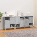 vidaXL Dressoirs 3 st 60x35x70 cm bewerkt hout betongrijs, Verzenden, Nieuw, 50 tot 100 cm, 25 tot 50 cm