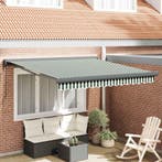 vidaXL Markies Groen en Wit 300 x 250 x 165 cm Polyester en, Tuin en Terras, Zonneschermen, Verzenden, Nieuw