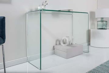 Extravagante glazen consoletafel FANTOME 100 cm transparant, Ophalen of Verzenden, Nieuw