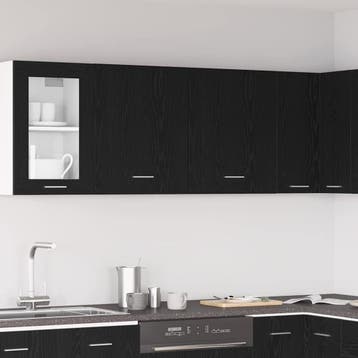 vidaXL Hangkast Lyon 2 pcs Zwart Eiken 50 x 31 x 60 cm, Verzenden, Nieuw, Zwart