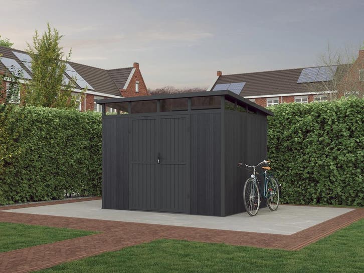Blokhut Composiet Westwood Terra Donkergrijs 280 x 215 cm, Tuin en Terras, Tuinhuizen