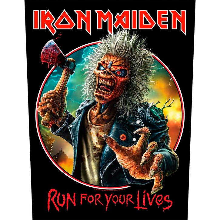 Iron Maiden Run For Your Lives - Backpatch off. merchandise, Verzamelen, Muziek, Artiesten en Beroemdheden, Kleding, Nieuw, Ophalen of Verzenden