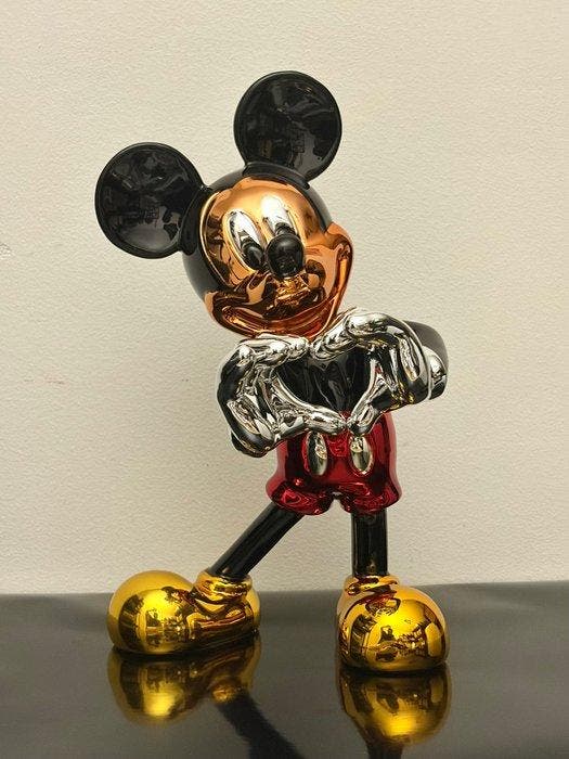GF Exclusives - Chrome Colored Mickey Mouse Love, Antiek en Kunst, Kunst | Designobjecten