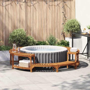 vidaXL Hot Tub Omgeving Massief Acaciahout Bruin, Tuin en Terras, Zwembad-toebehoren, Verzenden, Nieuw