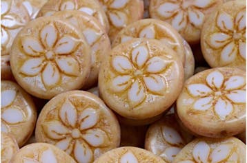 1 x TBC Flower Coin kraal Tsjechische Table Cut Beads 18..., Ophalen of Verzenden, Nieuw, Kraal