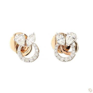 Oorbellen - 14 karaat Roségoud - 0.77ct. tw. Diamant, Nieuw