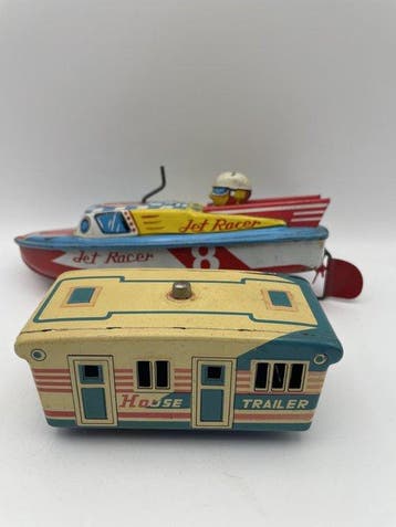 Mitsuhashi & SSS - Blikken speelgoed - Jet Racer & House, Antiek en Kunst
