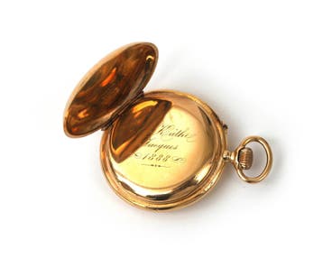 Een 18 krt. geelgouden dames zakhorloge