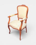 Fauteuil - Originele bekleding - Hout - Reliëfs uitgehouwen