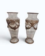 Vaas (2) - Kristal, Brons - (h. 31 cm)