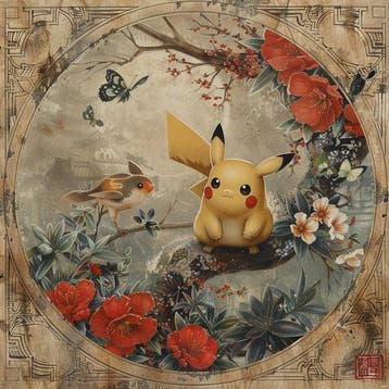 I_KONIQ - POKEMON IN A VINTAGE JAPANESE GRAPHIC, Nieuw