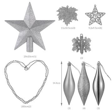 Kerstballen Zilver 102-delig (Kerst artikelen, Interieur), Verzenden, Nieuw