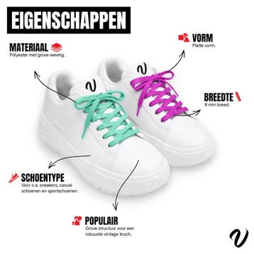 Grove veters - Wit • 120  cm x 8 mm, Kleding | Heren, Ophalen of Verzenden, Nieuw