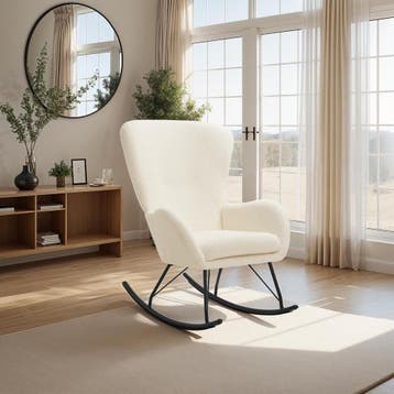 Schommelstoel Swing met stalen glijders en dikke bekleding -, Huis en Inrichting, Stoelen, Verzenden, Nieuw