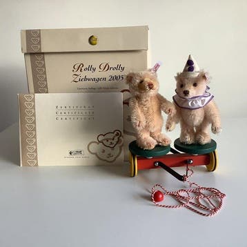 Steiff - Teddybeer Rolly Drolly Ziebwagen 2005 - 2000-2010 -, Antiek en Kunst