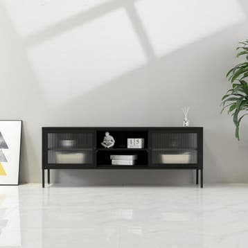 DS4U Next Level industrieel metalen tv meubel  - recht, Huis en Inrichting, Stoelen, Ophalen of Verzenden, Nieuw, Zwart