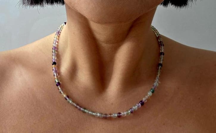 Fluoriet Ketting met slotje, Sieraden, Tassen en Uiterlijk, Kettingen, Ophalen of Verzenden