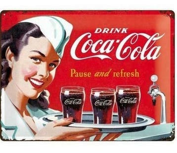Coca-Cola pause and refresh reclamebord, Verzamelen, Verzenden, Nieuw