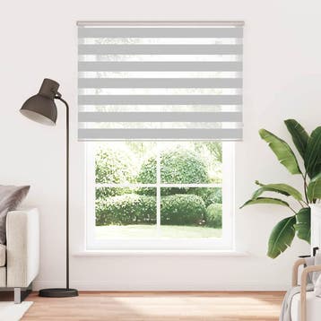 vidaXL Zebra rolgordijn 135x230 cm stofbreedte 130,9 cm, Verzenden, Nieuw, Grijs