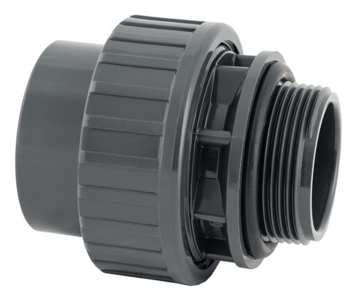 Koppeling met O-ring 50mm x 1 1/2 buitendraad 10bar - grijs, Tuin en Terras, Zwembad-toebehoren, Nieuw, Verzenden
