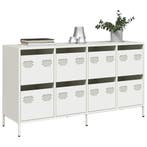 vidaXL Dressoir 135x39x73,5 cm koudgewalst staal wit, Verzenden, Nieuw, Metaal