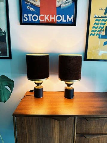 Massive - Tafellamp (2) - Hollywood Regency-stijl - Metaal,, Nieuw