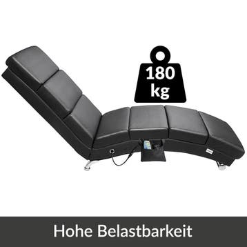 Ligstoel Londen Zwart met Massage- & Verwarmingsfunctie, Verzenden, Nieuw