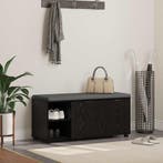 vidaXL Halbank met kussen met plank Zwarte Eik 100 x 38 x 46, Verzenden, Nieuw