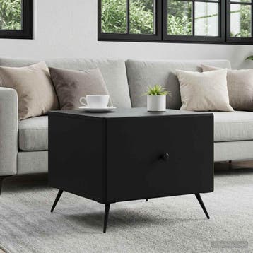 vidaXL Salontafel met lade Zwart 49 x 50 x 40 cm Bewerkt, Huis en Inrichting, Tafels | Salontafels, Verzenden, Nieuw, Overige houtsoorten