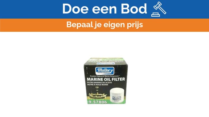 Bieden: Mallory 9-57806 black screw on oil filter, Watersport en Boten, Bootonderdelen, Motor en Techniek, Nieuw, Zeilboot of Motorboot