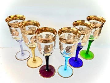 Murano - Drinkservies voor 6 (6) - Muranoglas - Zeldzame
