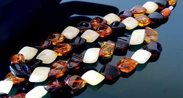 Amber Vintage halsketting van natuurlijk Baltisch amber- 18