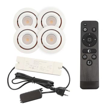 4 kantelbare veranda spots Rona, IP44, met aansluitset en, Tuin en Terras, Buitenverlichting, Ophalen of Verzenden, Nieuw