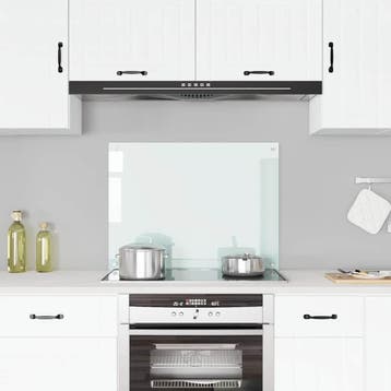 vidaXL Spatscherm keuken 80x60 cm gehard glas melkwit, Verzenden, Nieuw
