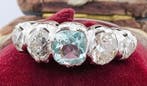 Ring Platina Aquamarijn - Diamant, Sieraden, Tassen en Uiterlijk, Ringen, Nieuw