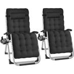 Ligstoel Cloud inklapbaar, traploos verstelbaar - zwart, Set, Verzenden, Nieuw