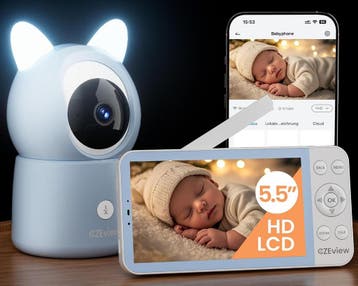 CZEview BM6 Babyfoon 2K | Tweedekansje | Laatste Stuk!, Kinderen en Baby's, Ophalen of Verzenden, Zo goed als nieuw, 250 meter of meer