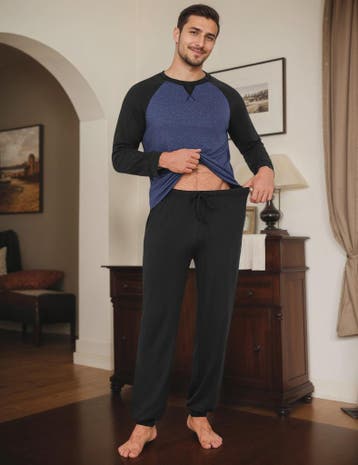Herenset Katoenen Pyjama Lange Mouw - Comfortabel & Ademend, Verzenden, Nieuw