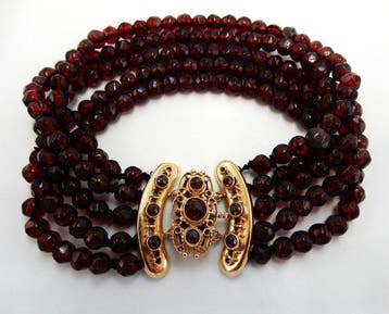 Armband - 14 karaat Geel goud - Granaat, Nieuw