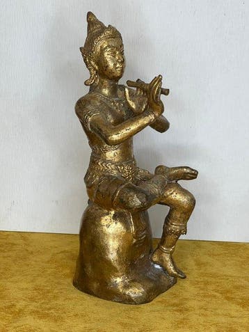 Thaise godheid in verguld brons - verguld brons - Thailand -, Antiek en Kunst