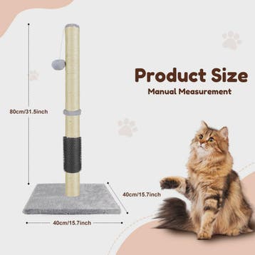 80cm Krabpaal voor Katten met Speelbal en Stabiele Basis, Verzenden, Nieuw