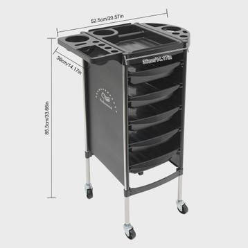 Mobiele Salon Trolley met 5 Lades, Top Opbergruimte en Vergr