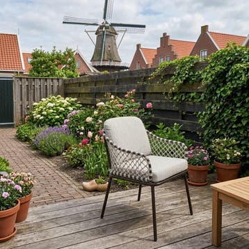 Sanoa dining tuinstoel terre frame zand rope, Tuin en Terras, Tuinstoelen, Ophalen of Verzenden, Nieuw