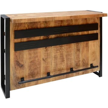 Bartafel | BAS | Hout/Staal | Mangohout Blad | Zwart Frame |, Verzenden, Nieuw in verpakking