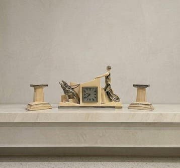 sculptuurklok (3) - Art Deco Keramiek - 1920-1930 - Vrouw
