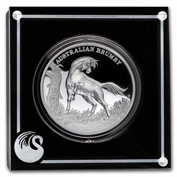 Australian Brumby Horse - 2 oz 2022 Proof High Reliëf, Verzenden, Losse munt, Zilver