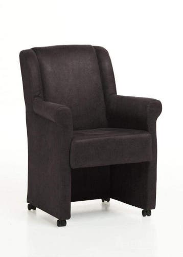 Eetkamerstoel Mandy met wielen - eetkamerstoelen - Bruin, Huis en Inrichting, Nieuw, Bruin, Stof
