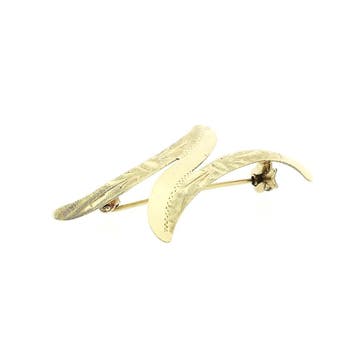 Gouden letter broche; letter N, Ophalen of Verzenden, Gebruikt, Goud, Goud