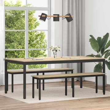 vidaXL Eettafels 200 x 100 x 75 cm Bewerkt hout Rechthoekig, Verzenden, Nieuw